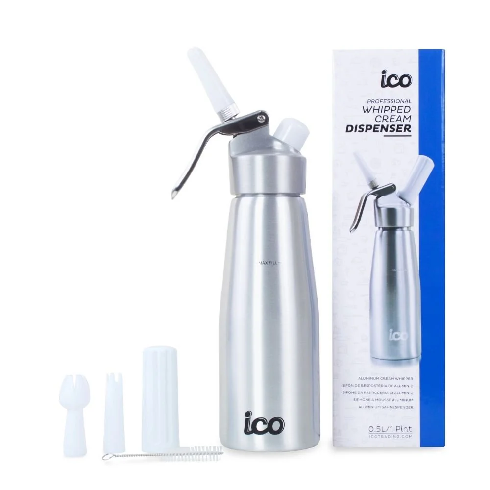 ICO Professional Aluminum Whipped Cream Maker Dispenser (1 Pint/0.5L) - Image 7